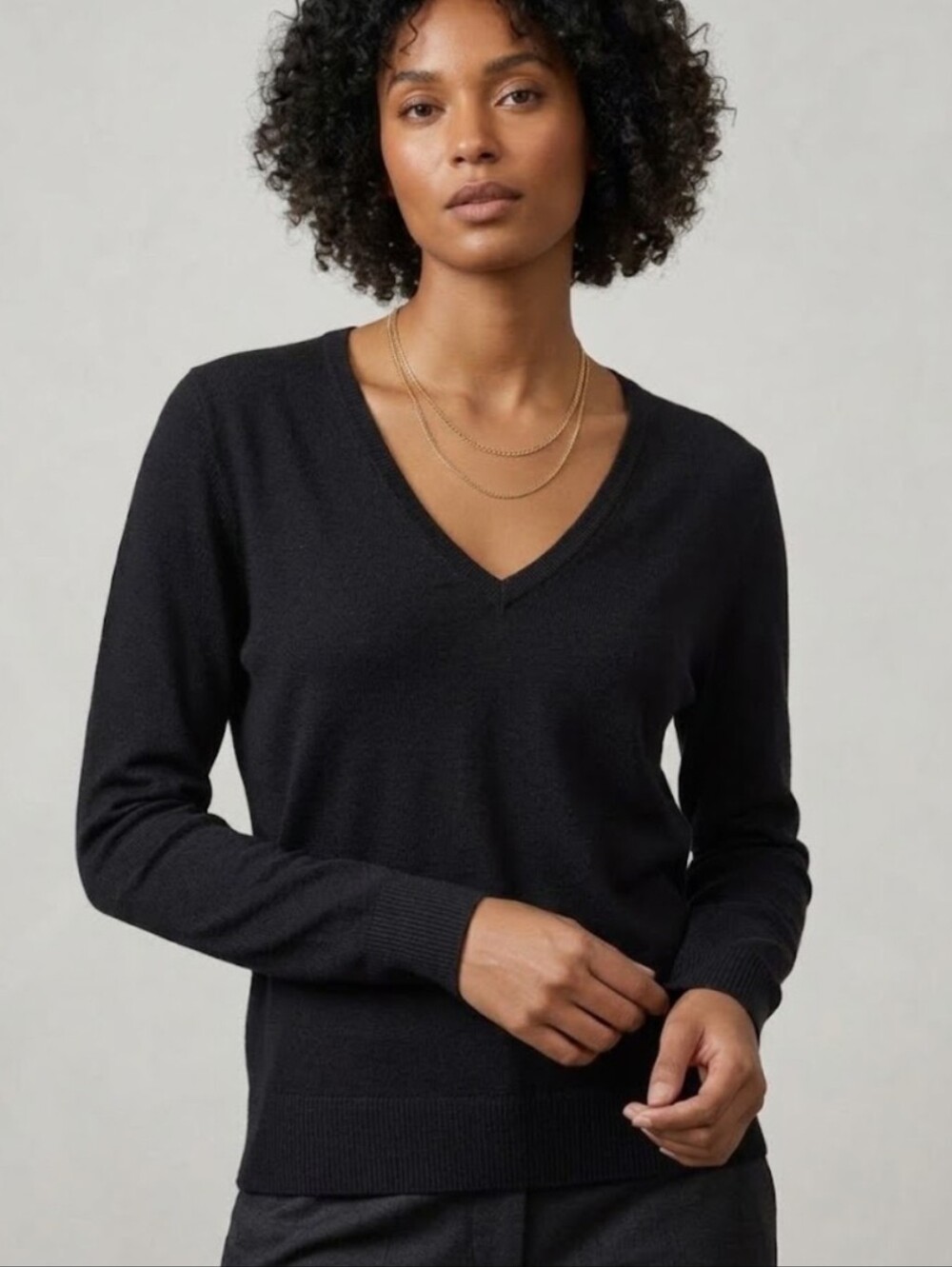 Michael Kors Black V-Neck Knit Sweater